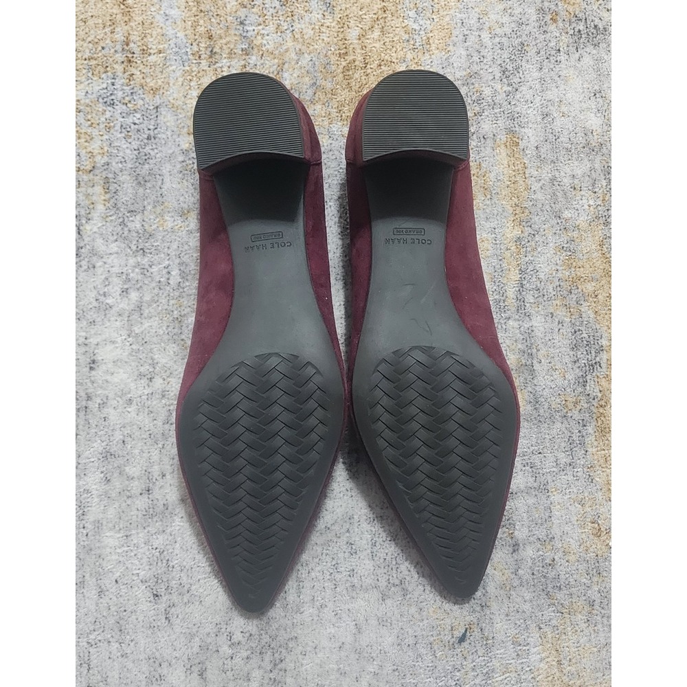 $190 Cole Haan Women's  Carlotta Black Garnet Suede Pump Size 10 B W34105 - Picture 8 of 10